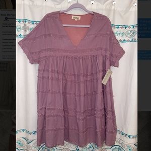 Listicle lavender babydoll dress